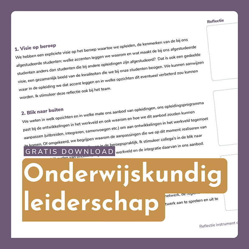 Download: Reflectieinstrument onderwijskundig leiderschap