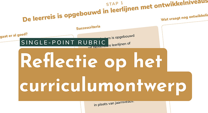Single point rubric - reflectie curriculum